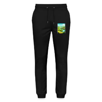 Douro-Tal Portugal Vintage Reiseposter WPA - Stanley/Stella Unisex Bio Jogginghose Mover  - Schwarz - Vorne - Marisol (170cm) & Nik (191cm)