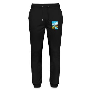 Torres Del Paine Vintage Reiseplakat Souvenir - Stanley/Stella Unisex Bio Jogginghose Mover  - Schwarz - Vorne - Marisol (170cm) & Nik (191cm)