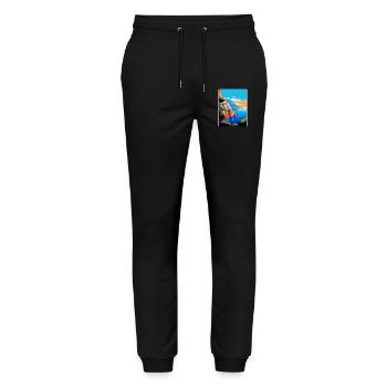 Capri Italien Vintage Reiseplakat WPA Kunst Souvenir - Stanley/Stella Unisex Bio Jogginghose Mover  - Schwarz - Vorne - Marisol (170cm) & Nik (191cm)