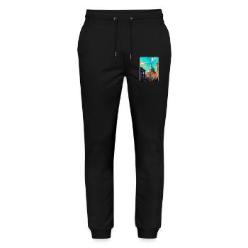 Rome Italy Vintage Travel Poster Souvenir Postcard - Stanley/Stella Mover Unisex Organic Jogging Trousers - black - Front - Marisol (170cm) & Nik (191cm)