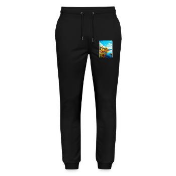 Ålandinseln Finnland Vintage Reiseplakat WPA - Stanley/Stella Unisex Bio Jogginghose Mover  - Schwarz - Vorne - Marisol (170cm) & Nik (191cm)