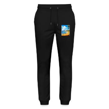Playa De Las Americas Spanien Vintage Reiseplakat - Stanley/Stella Unisex Bio Jogginghose Mover  - Schwarz - Vorne - Marisol (170cm) & Nik (191cm)