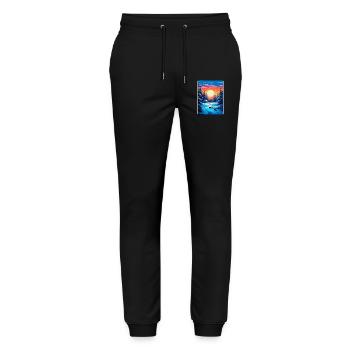 Lappland Finnland Vintage Reiseplakat Souvenir WPA - Stanley/Stella Unisex Bio Jogginghose Mover  - Schwarz - Vorne - Marisol (170cm) & Nik (191cm)