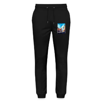 Ostrava Czech Republic Vintage Travel Poster WPA - Stanley/Stella Mover Unisex Organic Jogging Trousers - black - Front - Marisol (170cm) & Nik (191cm)