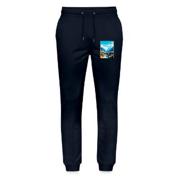 Sölden Österreich Vintage Reiseplakat Souvenir WPA - Stanley/Stella Unisex Bio Jogginghose Mover  - Navy - Vorne - Marisol (170cm) & Nik (191cm)