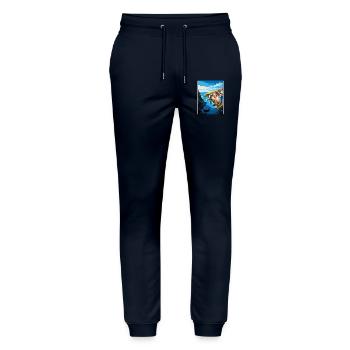 Staithes England Uk Vintage Reiseplakat Souvenir - Stanley/Stella Unisex Bio Jogginghose Mover  - Navy - Vorne - Marisol (170cm) & Nik (191cm)