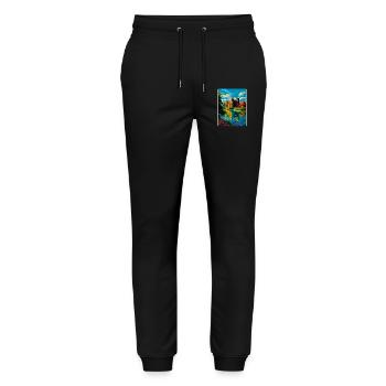 Hever Castle Angleterre Royaume-Uni Affiche de voyage Souvenir WPA - Pantalon de jogging bio MOVER Stanley/Stella unisexe - noir - Devant - Marisol (170cm) & Nik (191cm)