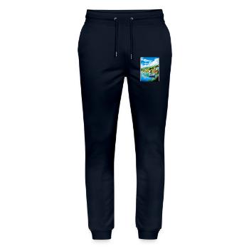 Fowey River England Uk Reise Poster Souvenir WPA - Stanley/Stella Unisex Bio Jogginghose Mover  - Navy - Vorne - Marisol (170cm) & Nik (191cm)
