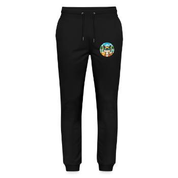 Somali Katzenrasse Cartoon Sonnenbrille Strand - Stanley/Stella Unisex Bio Jogginghose Mover  - Schwarz - Vorne - Marisol (170cm) & Nik (191cm)