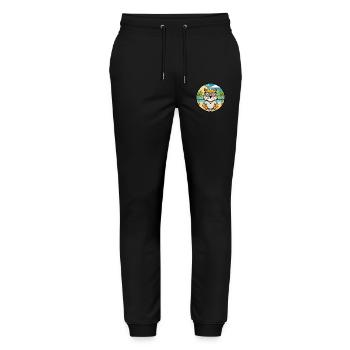 Highlander Cat Breed Cartoon Sunglasses Beach - Stanley/Stella Mover Unisex Organic Jogging Trousers - black - Front - Marisol (170cm) & Nik (191cm)
