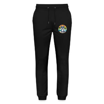 Alaskan Klee Kai Dog Breed Cartoon Sunglass Beach - Stanley/Stella Mover Unisex Organic Jogging Trousers - black - Front - Marisol (170cm) & Nik (191cm)