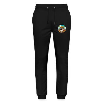 Bruno Jura Hound Dog Breed Cartoon Sunglass Beach - Stanley/Stella Mover Unisex Organic Jogging Trousers - black - Front - Marisol (170cm) & Nik (191cm)