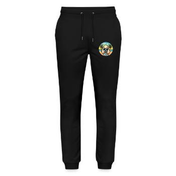 Corded Poodle Dog Breed Cartoon Sunglasses Beach - Stanley/Stella Mover Unisex Organic Jogging Trousers - black - Front - Marisol (170cm) & Nik (191cm)