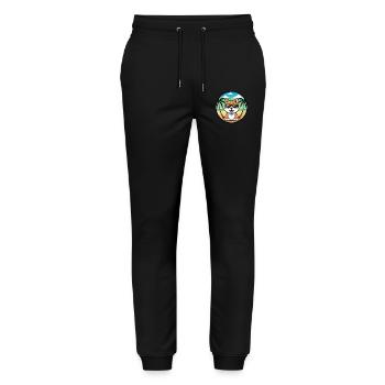 Hokkaido Dog Breed Cartoon Sunglasses Beach - Stanley/Stella Mover Unisex Organic Jogging Trousers - black - Front - Marisol (170cm) & Nik (191cm)
