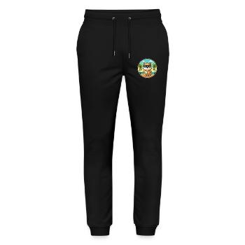Middle Asian Ovtcharka Dog Breed Cartoon Beach - Stanley/Stella Mover Unisex Organic Jogging Trousers - black - Front - Marisol (170cm) & Nik (191cm)