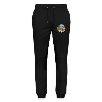 Scottish Deerhound Dog Breed Cartoon Sunglasses - Stanley/Stella Mover Unisex Organic Jogging Trousers - black - Front - Marisol (170cm) & Nik (191cm)