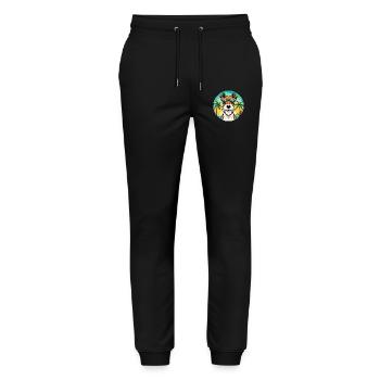 Wire Fox Terrier Dog Breed Cartoon Sunglass Beach - Stanley/Stella Mover Unisex Organic Jogging Trousers - black - Front - Marisol (170cm) & Nik (191cm)