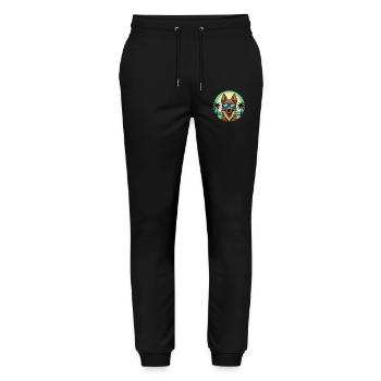Belgian Sheepdog Breed Cartoon Sunglasses Beach - Stanley/Stella Mover Unisex Organic Jogging Trousers - black - Front - Marisol (170cm) & Nik (191cm)