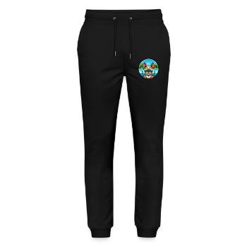 French Bulldog Breed Cartoon Sunglasses Beach - Stanley/Stella Mover Unisex Organic Jogging Trousers - black - Front - Marisol (170cm) & Nik (191cm)