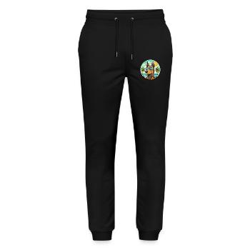 Manchester Terrier Dog Breed Cartoon Sunglasses - Stanley/Stella Mover Unisex Organic Jogging Trousers - black - Front - Marisol (170cm) & Nik (191cm)