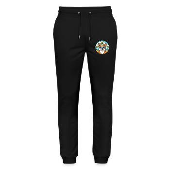 Pembroke Welsh Corgi Dog Breed Cartoon Sunglasses - Stanley/Stella Mover Unisex Organic Jogging Trousers - black - Front - Marisol (170cm) & Nik (191cm)