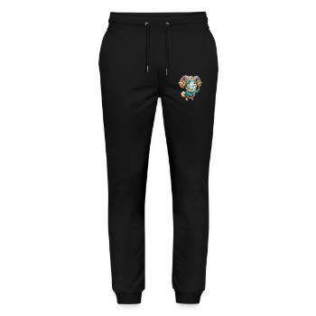 Ram Funny Cartoon Character Headphone Music - Stanley/Stella Mover Unisex Organic Jogging Trousers - black - Front - Marisol (170cm) & Nik (191cm)