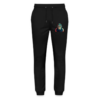 Gorilla Cartoon Character Colorful Pet Animal - Stanley/Stella Mover Unisex Organic Jogging Trousers - black - Front - Marisol (170cm) & Nik (191cm)