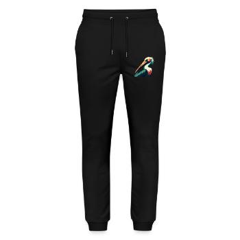 Pelican Cartoon Character Colorful Pet Animal - Stanley/Stella Mover Unisex Organic Jogging Trousers - black - Front - Marisol (170cm) & Nik (191cm)