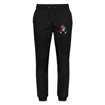 Gorilla Cartoon Character Colorful Pet Animal - Stanley/Stella Mover Unisex Organic Jogging Trousers - black - Front - Marisol (170cm) & Nik (191cm)