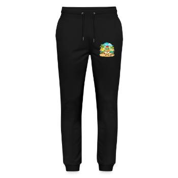 Chicken Funny Cartoon Summer Beach Sunglasses - Stanley/Stella Mover Unisex Organic Jogging Trousers - black - Front - Marisol (170cm) & Nik (191cm)