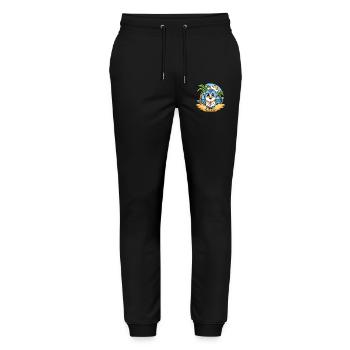 Penguin Funny Cartoon Summer Beach Sunglasses - Stanley/Stella Mover Unisex Organic Jogging Trousers - black - Front - Marisol (170cm) & Nik (191cm)