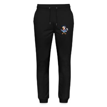 Albatross Funny Cartoon Character Headphone Music - Stanley/Stella Mover Unisex Organic Jogging Trousers - black - Front - Marisol (170cm) & Nik (191cm)