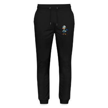 Emu Funny Cartoon Character Headphone Music - Stanley/Stella Mover Unisex Organic Jogging Trousers - black - Front - Marisol (170cm) & Nik (191cm)