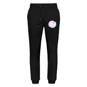 Biene Kontrast Rot Pastellblau - Stanley/Stella Unisex Bio Jogginghose Mover  - Schwarz - Vorne - Marisol (170cm) & Nik (191cm)
