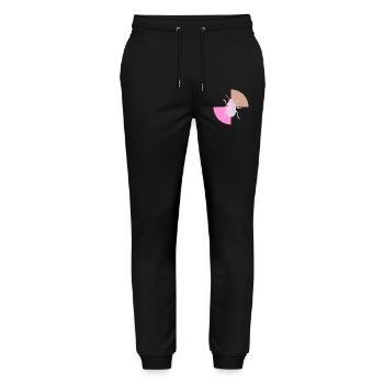 Duo Pastellgrau Rosa - Stanley/Stella Unisex Bio Jogginghose Mover  - Schwarz - Vorne - Marisol (170cm) & Nik (191cm)