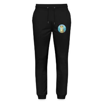 léopard des neiges mignon kawaii dessin animé clipart animal - Pantalon de jogging bio MOVER Stanley/Stella unisexe - noir - Devant - Marisol (170cm) & Nik (191cm)