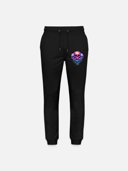 Psychedelic skull - Stanley/Stella Mover Unisex Organic Jogging Trousers - black