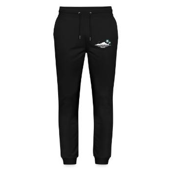 Curacao Island with Palm Trees Dream Vacation Destination - Stanley/Stella Mover Unisex Organic Jogging Trousers - black - Front - Marisol (170cm) & Nik (191cm)