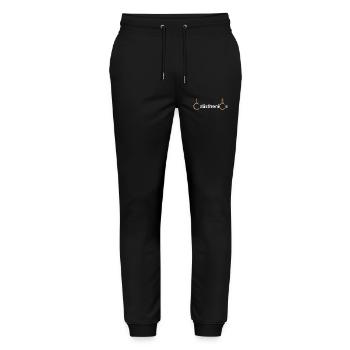 anneaux de gymnastique anneaux anneaux fitness équipe d'athlètes - Pantalon de jogging bio MOVER Stanley/Stella unisexe - noir - Devant - Marisol (170cm) & Nik (191cm)