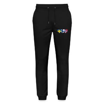Suède Finlande Norvège Drapeau Cœur - Pantalon de jogging bio MOVER Stanley/Stella unisexe - noir - Devant - Marisol (170cm) & Nik (191cm)