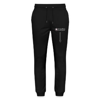 Ostereier | Mit Pfeil nach unten - Stanley/Stella Unisex Bio Jogginghose Mover  - Schwarz - Vorne - Marisol (170cm) & Nik (191cm)