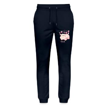 Vegan - Stanley/Stella Unisex Bio Jogginghose Mover  - Navy - Vorne - Marisol (170cm) & Nik (191cm)
