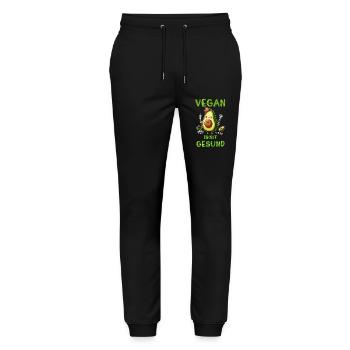 Soirée avocat végétalienne. Le véganisme n’est pas sain ! - Pantalon de jogging bio MOVER Stanley/Stella unisexe - noir - Devant - Marisol (170cm) & Nik (191cm)