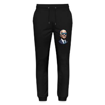 Joe Biden 2024 - Pantalon de jogging bio MOVER Stanley/Stella unisexe - noir - Devant - Marisol (170cm) & Nik (191cm)