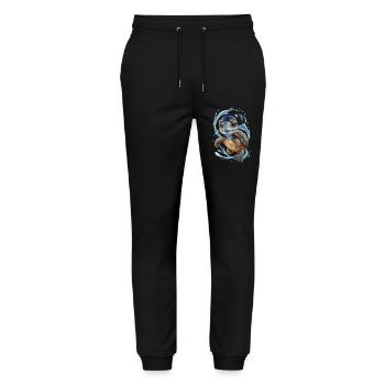 Swimming hero Turtle - Stanley/Stella Mover Unisex Organic Jogging Trousers - black - Front - Marisol (170cm) & Nik (191cm)