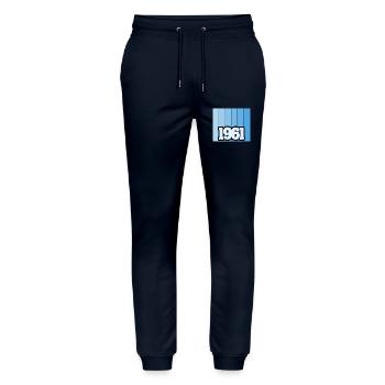 1961 - Stanley/Stella Mover Unisex Organic Jogging Trousers - navy - Front - Marisol (170cm) & Nik (191cm)