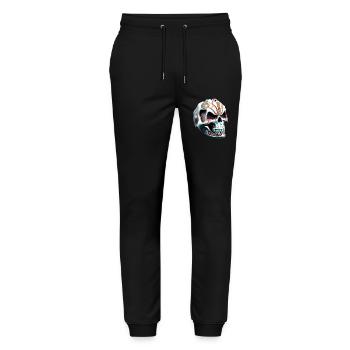 Schädel Nr. 1 - Stanley/Stella Unisex Bio Jogginghose Mover  - Schwarz - Vorne - Marisol (170cm) & Nik (191cm)