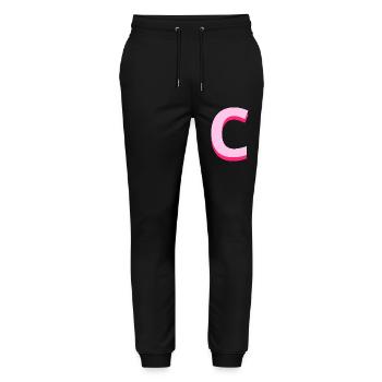 Letter c pink pop and modern - Stanley/Stella Mover Unisex Organic Jogging Trousers - black - Front - Marisol (170cm) & Nik (191cm)