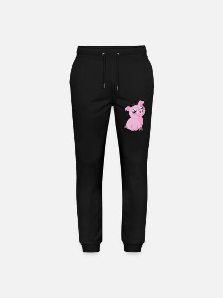 Süßes Comic Schweinchen - Stanley/Stella Unisex Bio Jogginghose Mover - Schwarz