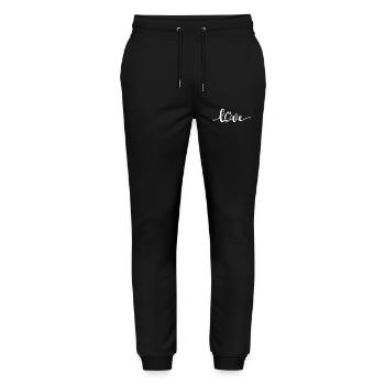 Love American Football - Cadeau pour les joueurs de football - Pantalon de jogging bio MOVER Stanley/Stella unisexe - noir - Devant - Marisol (170cm) & Nik (191cm)